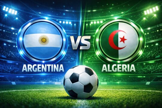 World Cup 2026 match graphic "ARGENTINA" vs "ALGERIA"