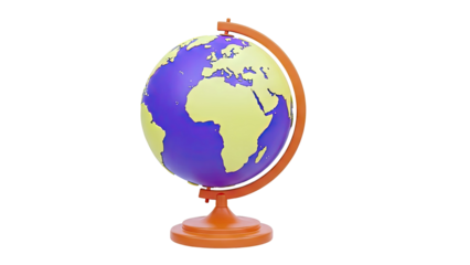 Modern Globe on Orange Stand