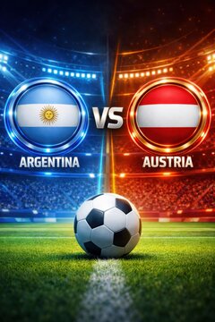 World Cup 2026 match graphic "ARGENTINA" vs "AUSTRIA"