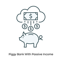 Fototapeta premium Passive income savings and long term wealth accumulation icon with editable stroke.