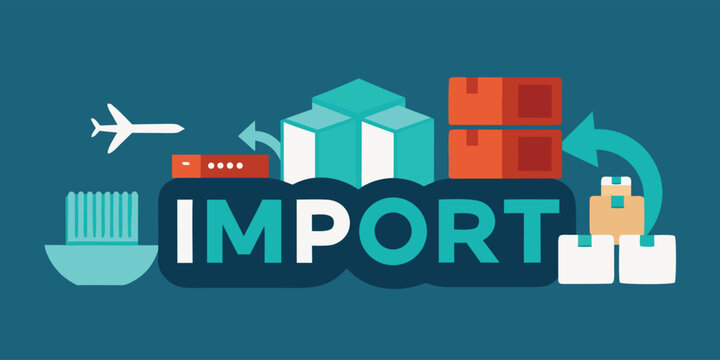 Dynamic import logo transforming into a modern rounded letter graphic, symbolizing business growth and global trade
