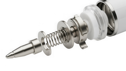 Metal soldering iron tip and heating element closeup