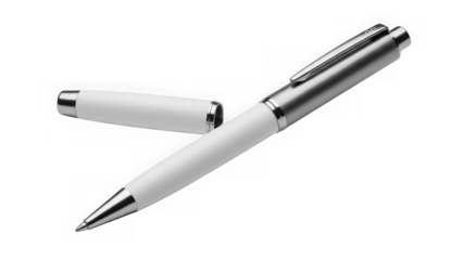white pen with silver accents and cap