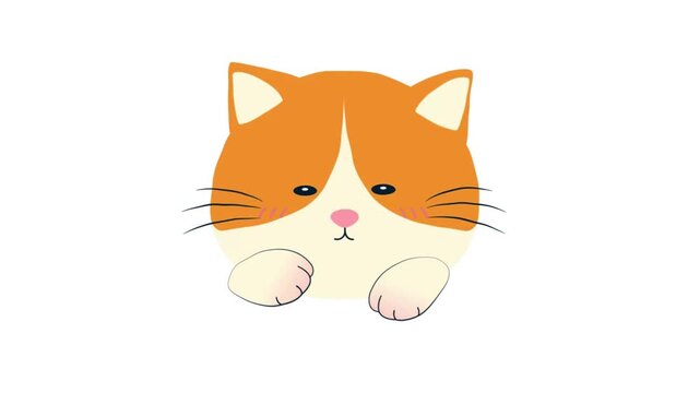 Cute cartoon hamster with orange and white fur looking directly