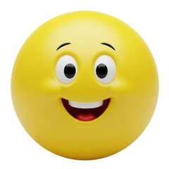 Fototapeta premium Happy face emoji isolated on transparent background