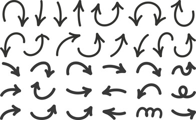 Hand Drawn Arrow Icon Set Minimal Direction Symbols