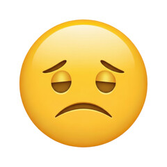 Fototapeta premium Sad face emoji isolated on transparent background