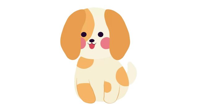 Cute cartoon dog with floppy ears and sweet expression