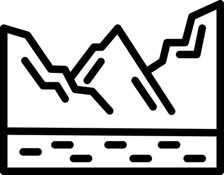Hatta Mountain Village line Icon, Hatta UAE Location Vector Icon, Hatta Heritage & Nature Icon