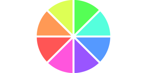Colorful 8-Segment Pie Chart Infographic for Data Visualization and Business Statistics, Vector Illustration on White Background