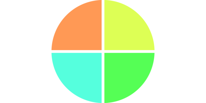 Set of Twelve Colorful Infographic Circle Charts with Two Three Four and Eight Segments for Data Visualization - Powered by Adobe