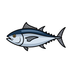 Fototapeta premium A cartoon-style illustration of a blue and white fish