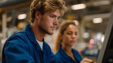 Manufacturing facility scene featuring technicians calibrating control systems, highlighting preventive maintenance, precision engineering, and process stability. cinematic color correction,