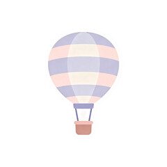 Obraz premium Vibrant hot air balloon in pastel colors rising high