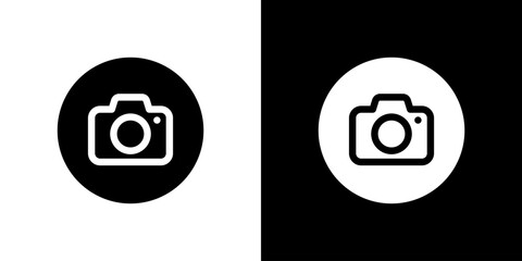 丸にカメラのシンプルアイコン（ベクター） © hamo