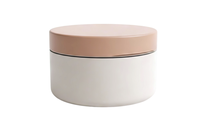 Minimalist Cylindrical Container with Beige and Brown Lid