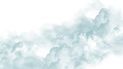 4K Hand-Drawn Blue Sky Clouds Texture - Artistic Watercolor Style PNG Design Element