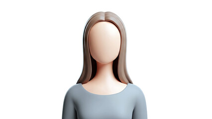 3D Avatar of a Woman with Long Brown Hair