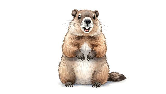 Groundhog day celebration with furry weather predictor