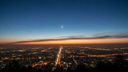 Fototapeta premium sunset over the city