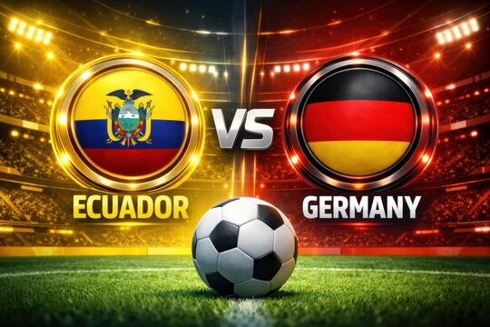 World Cup 2026 match graphic "ECUADOR" vs "GERMANY"