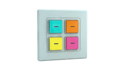 Colorful Four-Button Light Switch Panel