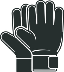Obraz premium Enhance your athletic branding. Professional goalkeeper gloves vector. Perfect for soccer gear displays, sports equipment catalogs, and football training graphics. High-quality, scalable flat icon.