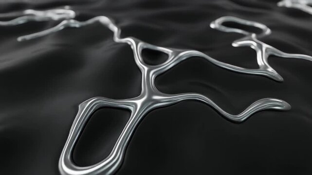 Liquid Metal Surface Abstract Motion.