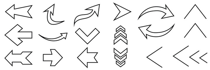  Arrow Direction Icons Collection. Large set of red directional arrow icons in various styles, ideal for navigation, interface design, infographics, and visual guidance concepts.

