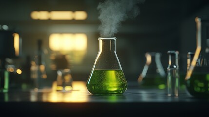 Chemical reaction experiment laboratory scientific process indoor close-up innovative discovery