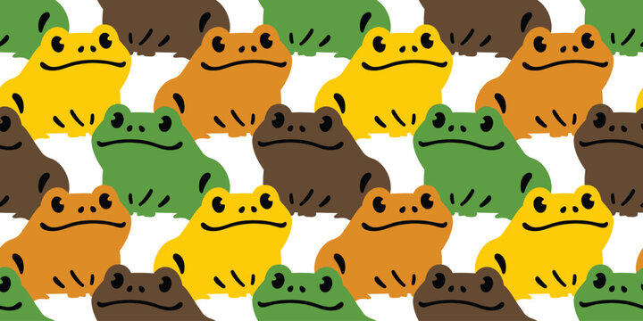 frog seamless pattern cartoon Spade toad bullfrog vector character doodle gift wrapping paper tile backgroud repeat wallpaper scarf isolated illustration design