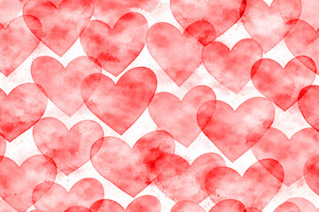 Watercolor heart background with soft romantic textures and pastel tones, perfect for Valentine designs, greeting cards, and creative projects.
