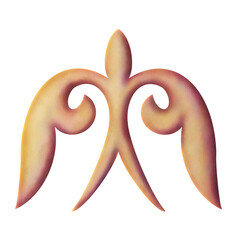 An illustration of a Kazakh ornament representing the wings of a bird and freedom
