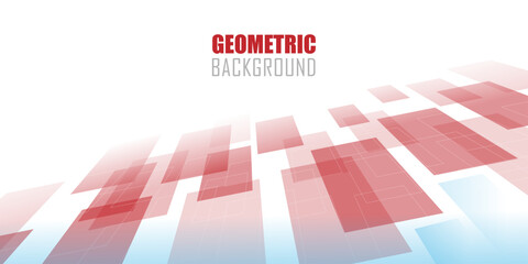 Naklejka premium Isometric geometric background tile Wallpaper with 3D, red abstract graphic elements for presentation background design