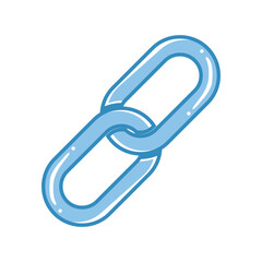Blue Digital Link Icon Graphic Web Connection Symbol Chain Interlocking Elements Secure Seamless Relationship
