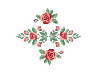 Elegant floral rose arrangement with leaves and buds