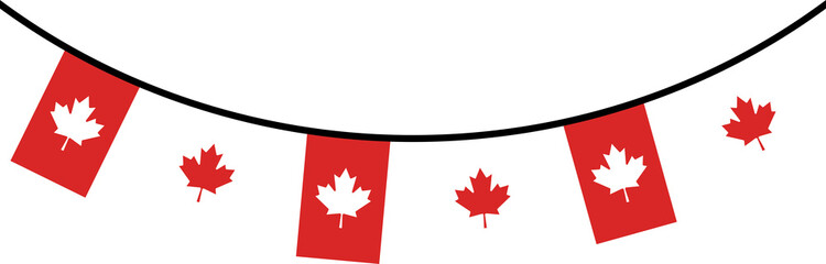 Seamless Canada Flag Party Bunting Border Background &ndash; Flat Design Illustration