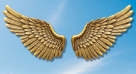 Golden Wings Against a Blue Sky - A Symbol of Freedom.