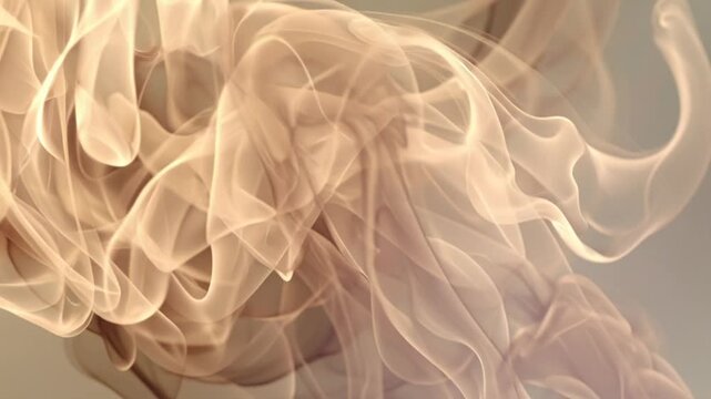 Soft beige abstract smoke swirling on a plain background