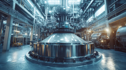 Industrial Manufacturing Facility with High-Tech Machinery in Motion