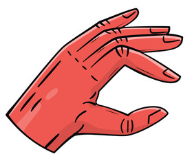 hand trying to pinch or hold something, hand gesture vector illustration