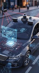 Autonomous vehicle utilizing advanced sensors and internal processing systems navigates city streets
