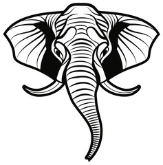 black elephant isolated on white