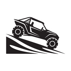 Off-Road Side by Side UTV Climbing Steep Terrain Graphic Silhouette