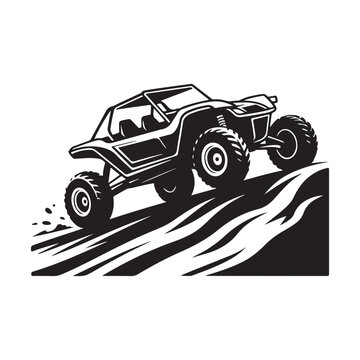 Four Seater Side by Side UTV Climbing Rocks Off-Road Vehicle Graphic