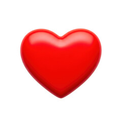 Fototapeta premium Vibrant red heart symbolizing love and affection isolated on white background