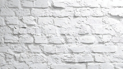 White Painted Brick Wall with Chipped and Peeling Texture
