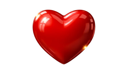 Obraz premium Shiny red heart on transparent background high-quality