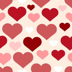 Sweet Red and Pink Heart Seamless Pattern