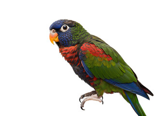 Vibrant parrot displays colorful plumage, tropical beauty